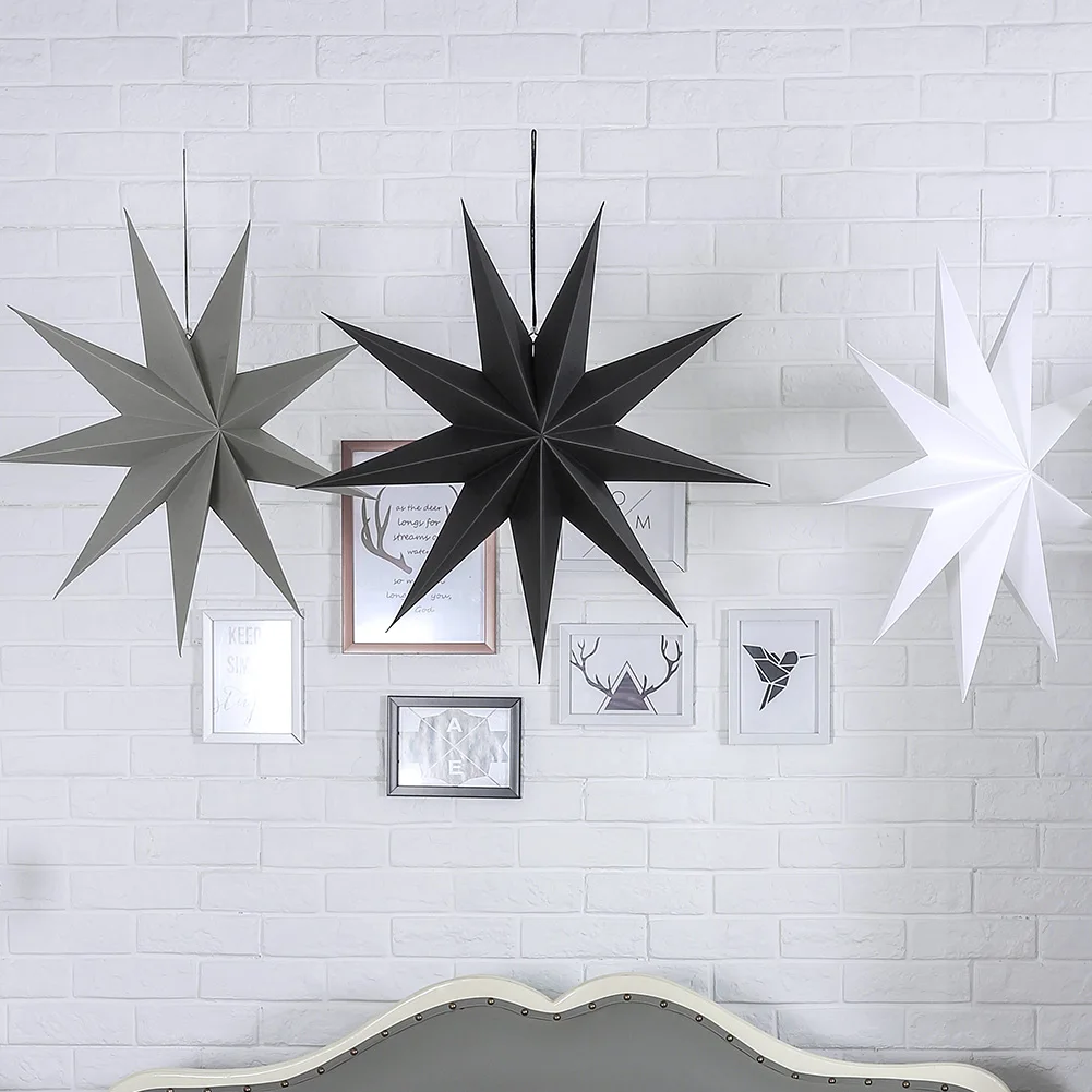 60cm 24inch Paper Star Lanterns Christmas Ornaments White Black Grey Star Lantern Christmas Decorations For Home Craft 60cm 24inch Paper Star Lanterns Christmas Ornaments White Black Grey Star Lantern Christmas Decorations For Home Craft