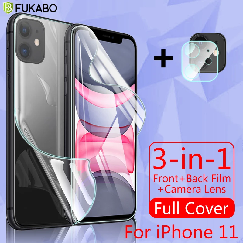 Камера закаленное стекло для iPhone 11 Pro Гидрогелевая пленка 12 Max mini защита экрана 8 7