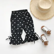 19 летние новые стильные удобные мягкие свободные штаны в западном стиле для девочек 53227 в горошек