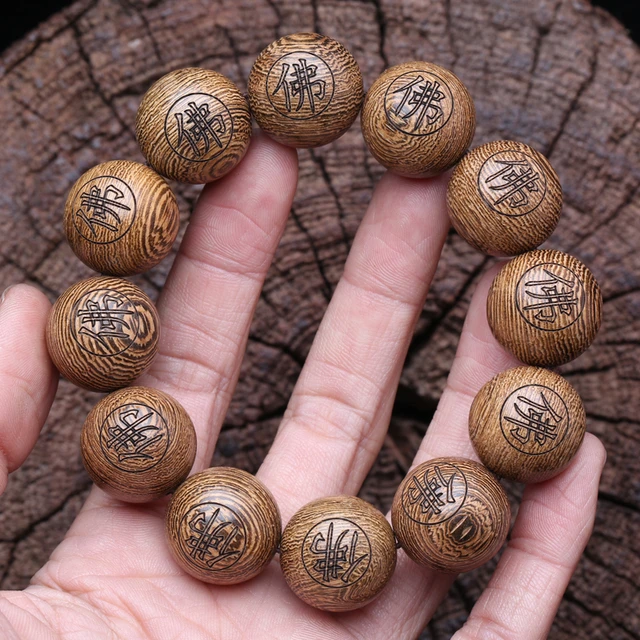 Natural Wooden Bracelet Tibetan Buddhist Bead Chain 20mm Necklace