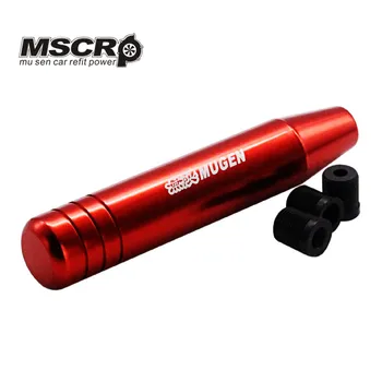 

Universal Mugen red shift knob 18cm Length Aluminum Gear Shift Knob Racing Car Universal Shift Gear Knob with 3 adapter