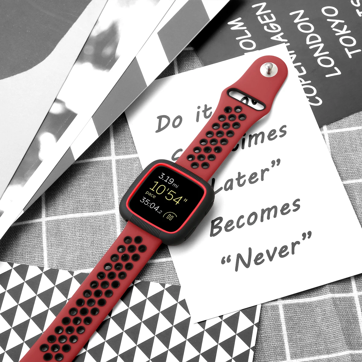 Ремешок для Fitbit часы Versa ремешок+ Shookproof TPU чехол ремешок для часов Браслет для Fitbit часы Versa аксессуары