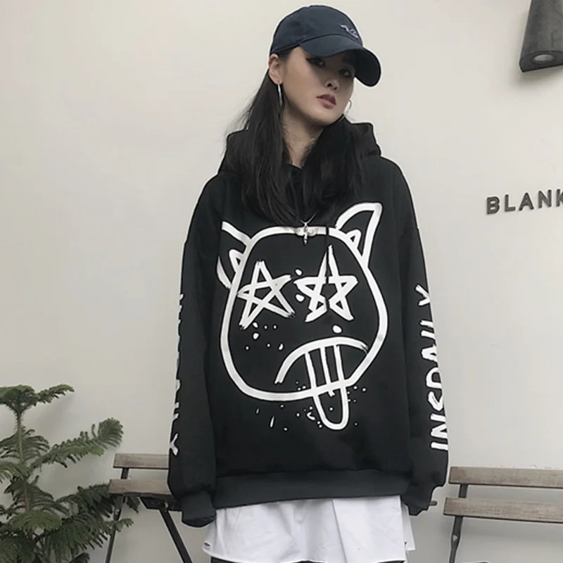 pattern No .8 black 20 моделей, черная, белая, крутая, в стиле панк, унисекс, толстовка с капюшоном,, для женщин и мужчин, пара, готический принт, кашемировые, теплые, рок толстовки, Топ - Color: pattern No .8 black