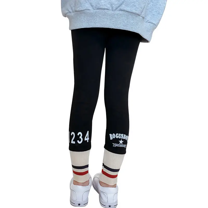 

Spring Autumn Korean Kids Leggings For Girl Toddler Leggings Knitting Skinny Pants Kids Baby Striped Leggins 4 5 7 9 11 13 Years