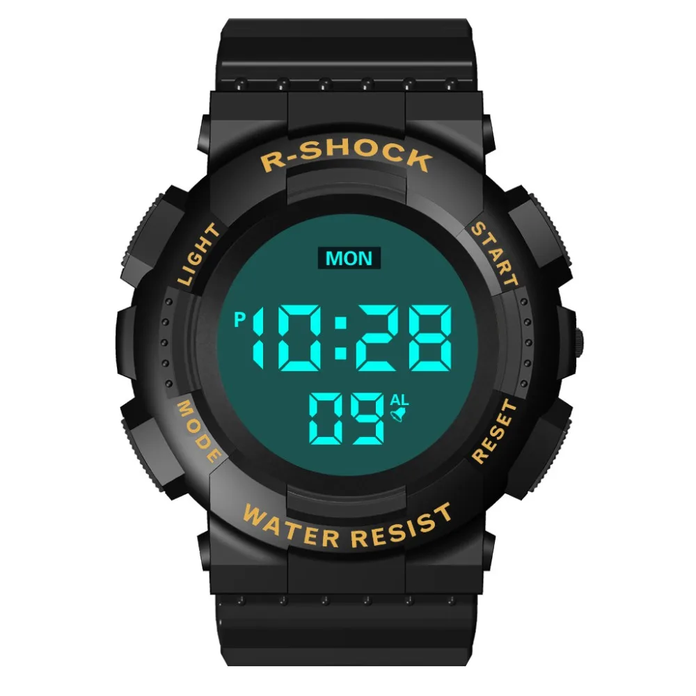 HONHX Relogio Digital Masculino, простые спортивные часы с циферблатом, Мужские Цифровые, светодиодный, водонепроницаемые часы, дата, электронные часы A15