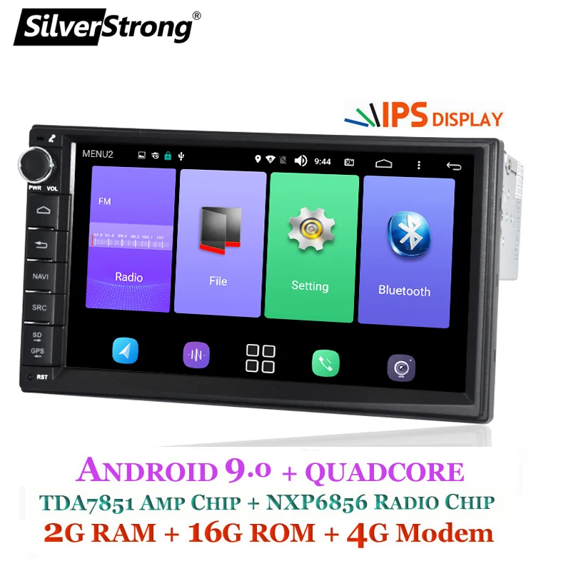 SilverStrong Android9.0 автомобильный 2Din универсальный gps автомобильный DVD навигатор Android9.0 для LADA GRANTA без DVD Автомобильный плеер 707M3