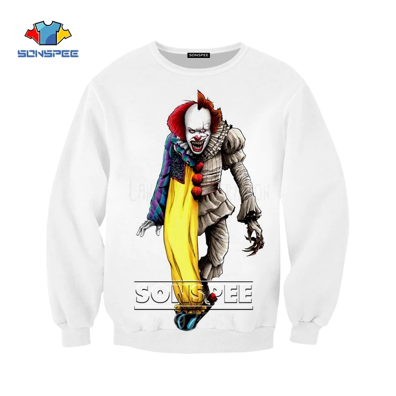 SONSPEE Stephen King's It clown Harajuku/футболка с 3d принтом для мальчиков и девочек-подростков/толстовки/шорты Детская одежда X223
