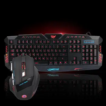 

USB Wired Keyboard and Mouse Combo RGB LED Backlit for pc Gamers Laptop Desktop Computer Keyboard Mouse Set fast shipping