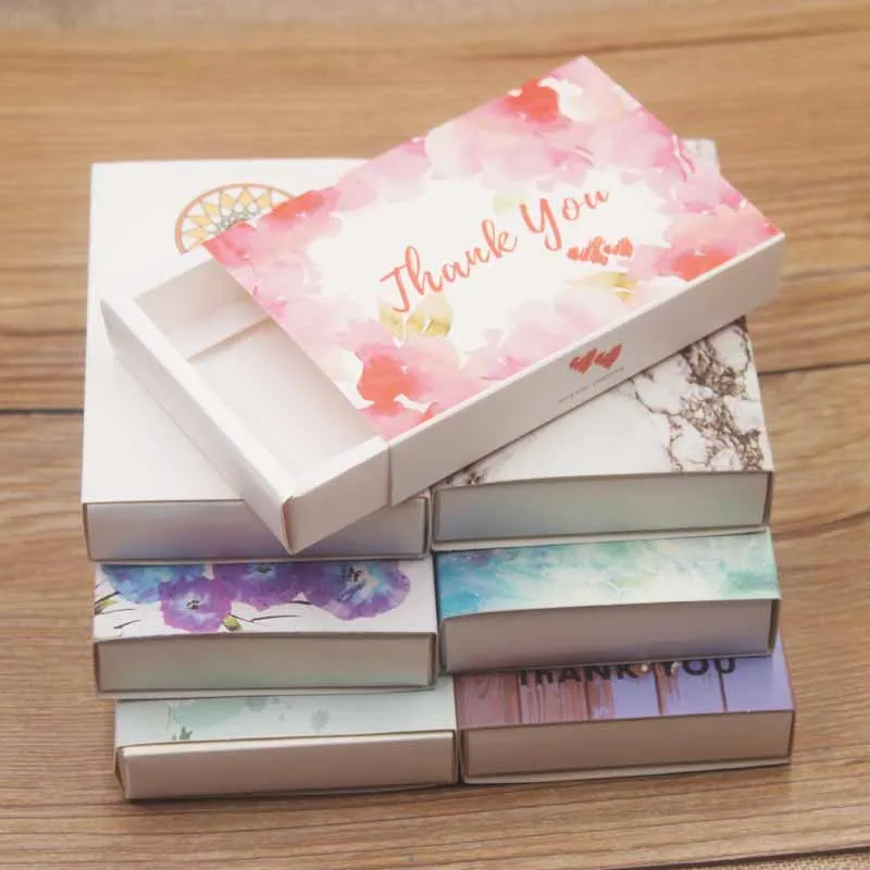 

11.5*8*2CM Kraft gifts display box paper Dreamcatcher/Marbel necklace/earring set display box Diy Thank you Jewelry package box