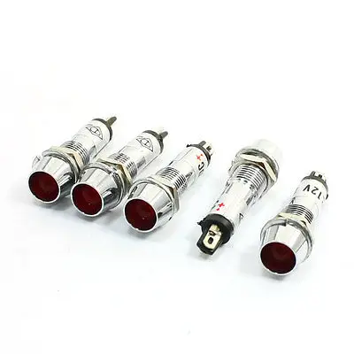 DC 12V PT1/16 резьба красные контрольные лампы световой индикатор 5 шт