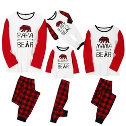 Семейный Рождественский пижамный комплект; одинаковые комплекты для семьи; теплая одежда для сна для мальчиков и девочек; одежда для мамы и