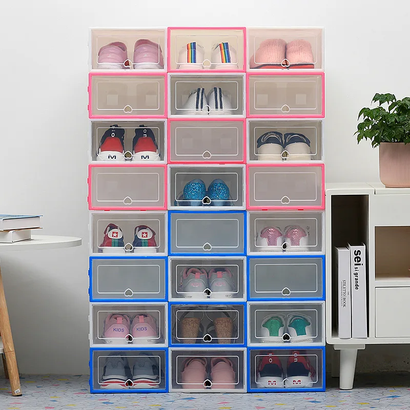 10 шт. прозрачная коробка для обуви утолщенная прозрачная Пылезащитная коробка для хранения обуви canbe наборный комбинированный шкаф для обуви органайзер для обуви