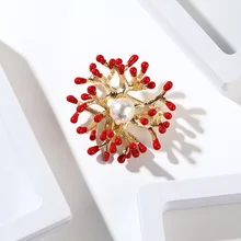 Корейский стиль мода мультфильм простой масло капля Эмаль сплав красный коралл брошь женская одежда брошь аксессуары