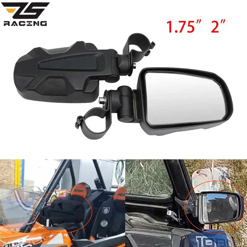 ZS гоночный мотоцикл универсальный UTV зеркало заднего вида противоударное боковое зеркало аксессуары с 1,7" рулонными клетками