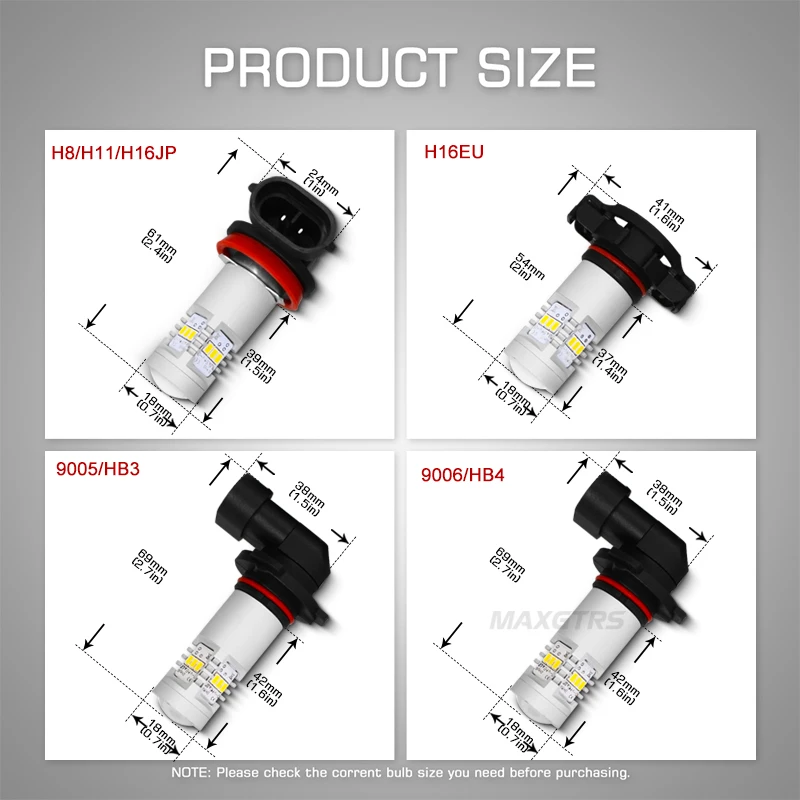 2x 1100LM H8 H9 H11 9005 9006 H16 ЕС HB3 HB4 противотуманная Светодиодная лампа 3020 чипы Автомобильные фары дневного света 6000K Белый DRL фары