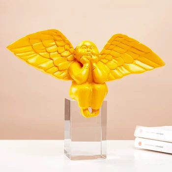 

Modern Resin Angle Model Home Decoration European Style Cupid Statues Love Sculptures Wedding Decor Birthday Mother's Day Gifts