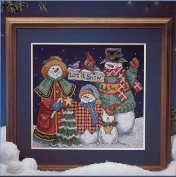 

COTTON Lovely Counted Cross Stitch Kit Let it Snow Snowman Snowmen Dim 00316 316