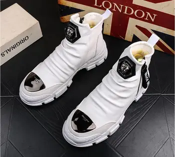 

White spring and autumn new England Korean casual hip hop men's shoes thick bottom high shoes shoes fashion boots