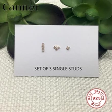 INS Mini 1 набор 3 шт золото/серебро/розовое золото милые мини 925 пробы серебряные серьги-гвоздики для женщин маленькие циркониевые серьги-гвоздики ювелирные изделия для ушей