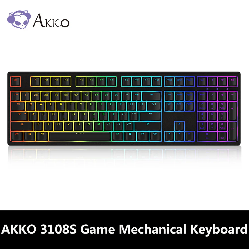 Оригинальная AKKO 3108S игровая механическая клавиатура Вишневый переключатель боковой резной буквы тип-c USB Проводная компьютерная игровая