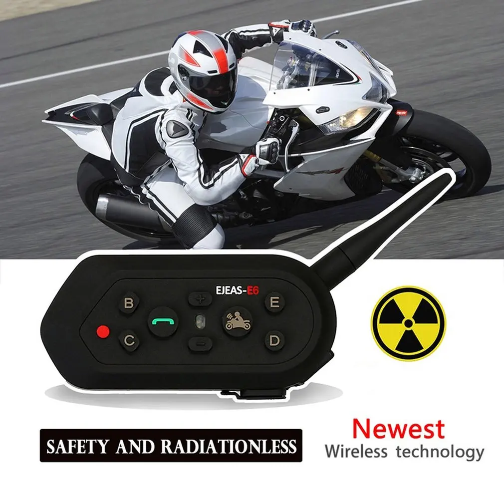 

Motorcycle Walkie-talkie Headset Outdoor Full-duplex Real-time Call Wireless Helmet Intercom Headset E6