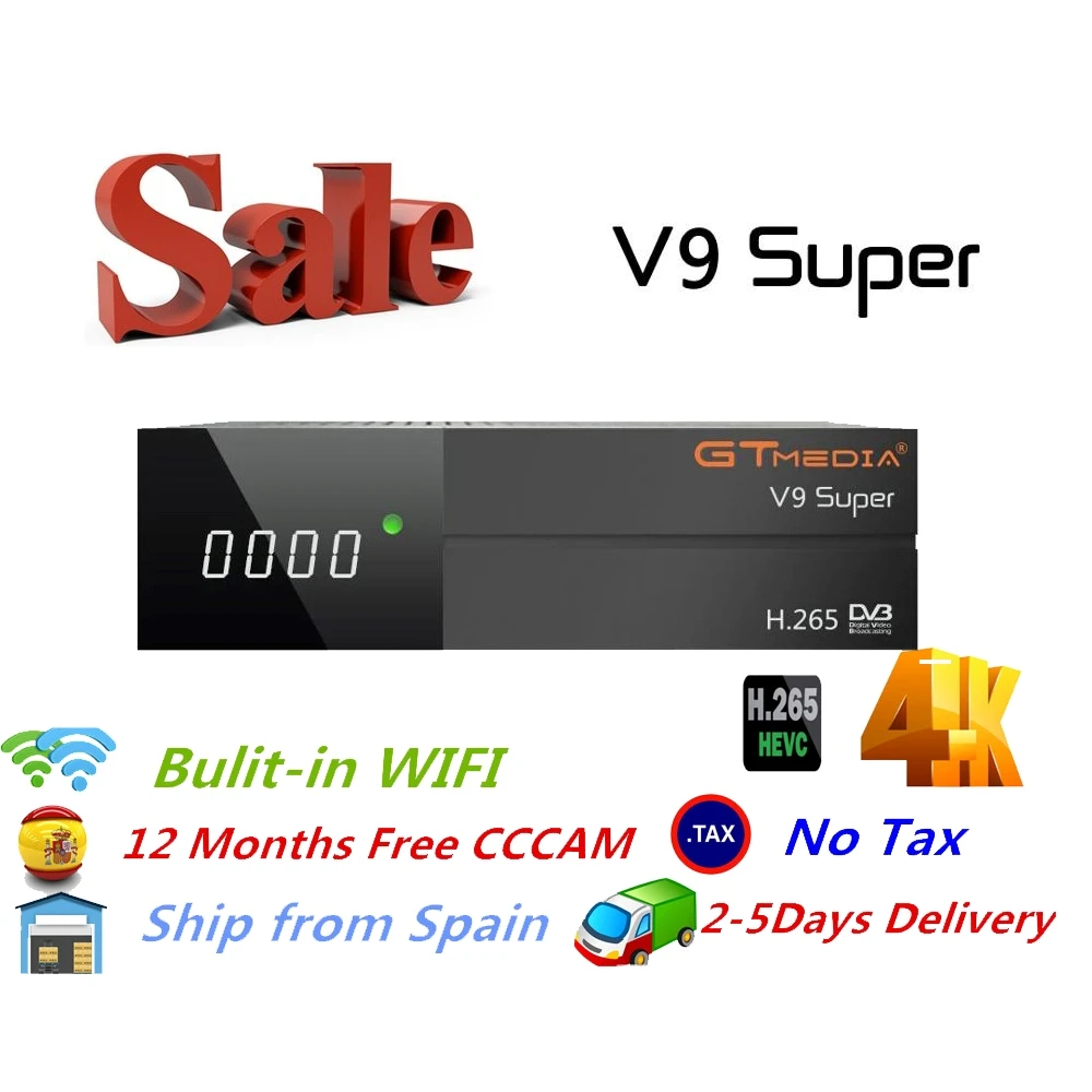 Спутниковый ресивер DVB-S2 GTmedia V9 супер встроенный WiFi HD 1080P спутниковый рецептор же GTmedia V8nova Европа Испания