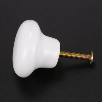 WSFS Hot 1pcs Ceramic Door Round Handles Kitchen Cabinet Cupboard Wardrobe Pull Knobs white S