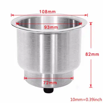 

4PCS Recessed Stainless Steel Cup Drink Bottle Holder with Drain Marine for Boat Rv Camper Car Truck Two Stage
