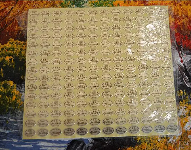 2700pcs Spot supply QC PASSED sticker QC PASSED paper label product certification stickers transparent, gold, green QC sticker - Цвет: 9x13mm-2700pcs
