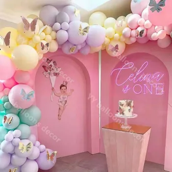 

182pcs Macaron Balloon Arch Garland Kit Pink Purple Yellow Global Balloon for 2020Baby Shower Happy New Year Party Wedding Event