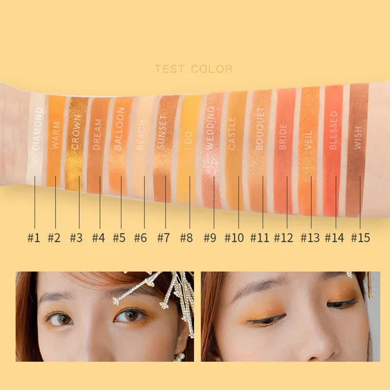 Childhood Theme 15 Colors Eyeshadow Palette Pearlescent Polarized Matte Long Lasting Eye Shadow OR88