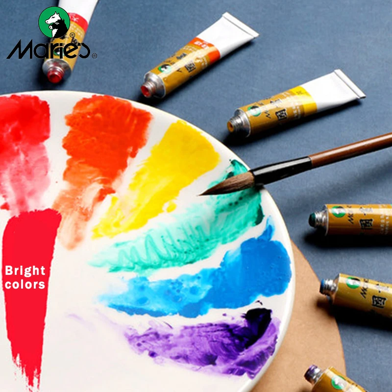 Marie's Chinese Watercolor Pigment 5/12ML 12/18/24/36 Colors Ink Painting Paste Students/Beginners Supplies watercolor painting set,watercolor paint,watercolor pigment