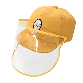 

Baby Baseball Cap Cotton Cartoon Embroidery Removable Isolation Hat Child Protective Cap Epidemic Prevention