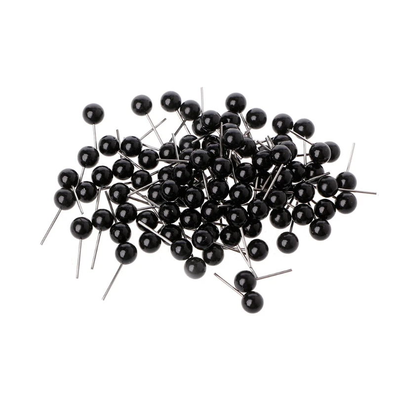 

100Pcs Glass Eyes 4 To 14mm Needle Felting Kit Black Beans Puppet Doll Craft