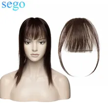 SEGO-flequillo Invisible de cabello humano, piezas de cabello rubio brasileño, extensión de cabello de repuesto no remy