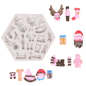 

2020 New 3D Christmas Silicone Fondant Mold Cake Chocolate Decorating Baking Mould Tools Cake Baking Accessories