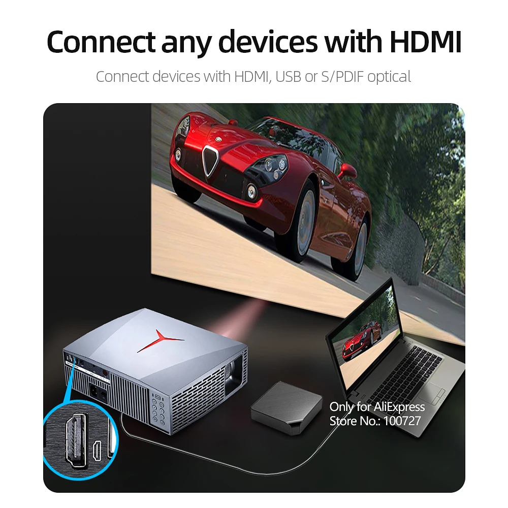 US$10 COUPON VIVIBright Real Full HD 1080P Projector F40 WIFI Bluetooth3D SupportsTV Box PS4 HDMI M