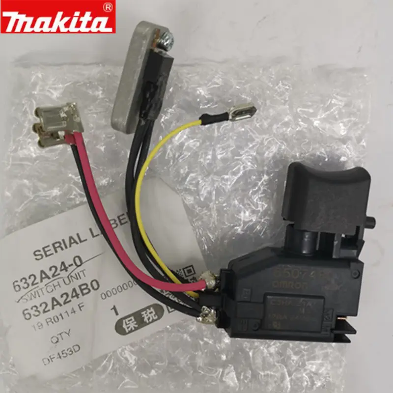 Makita 632A24-0 Interruttore Per Dhp343 Ddf343 Bhp343 632A23-2 Dhp453 Dhp453Rfe Df453D Ddf453Rfe Ddf453 Ddf343 6506751 Bhp453 Bdf453
