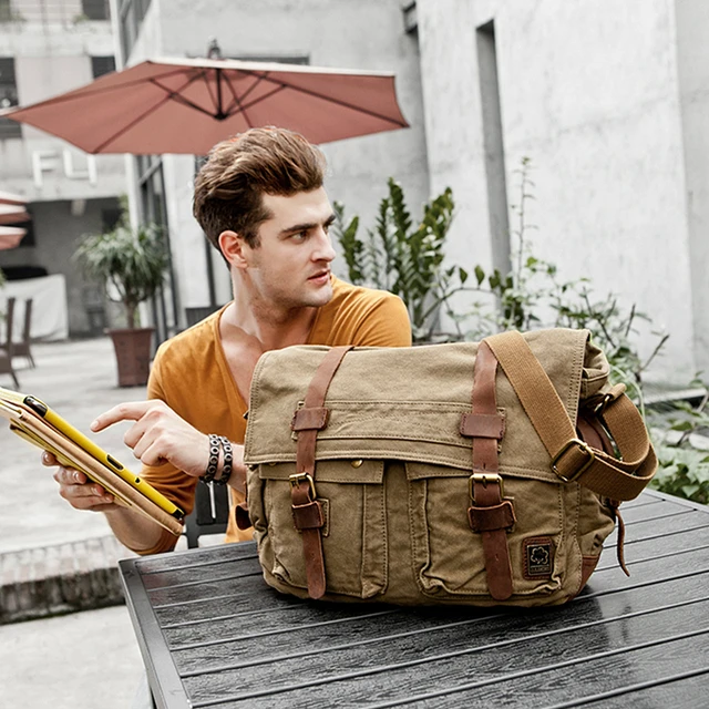 Vintage Canvas Electrician Messenger Bag Shoulder Tool Bag Travel