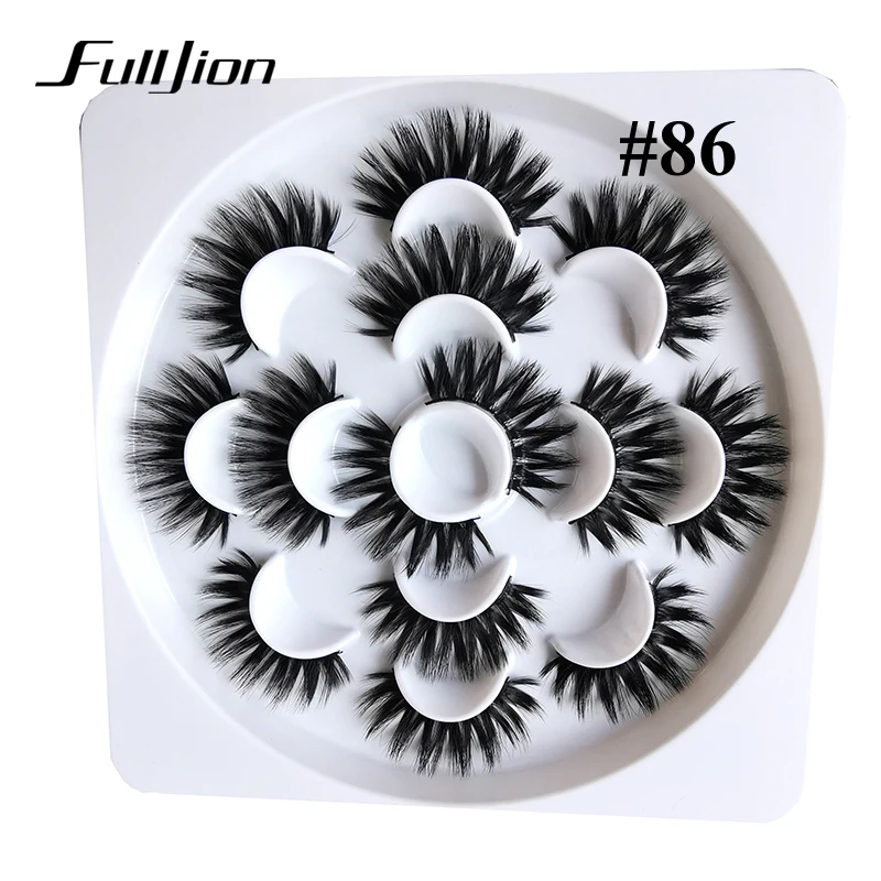 Fulljion 7 пар 3D норковые ресницы для наращивания макияж полная полоса накладные ресницы поддельные натуральные длинные крестообразные объемные мягкие Maquiagem Cilios