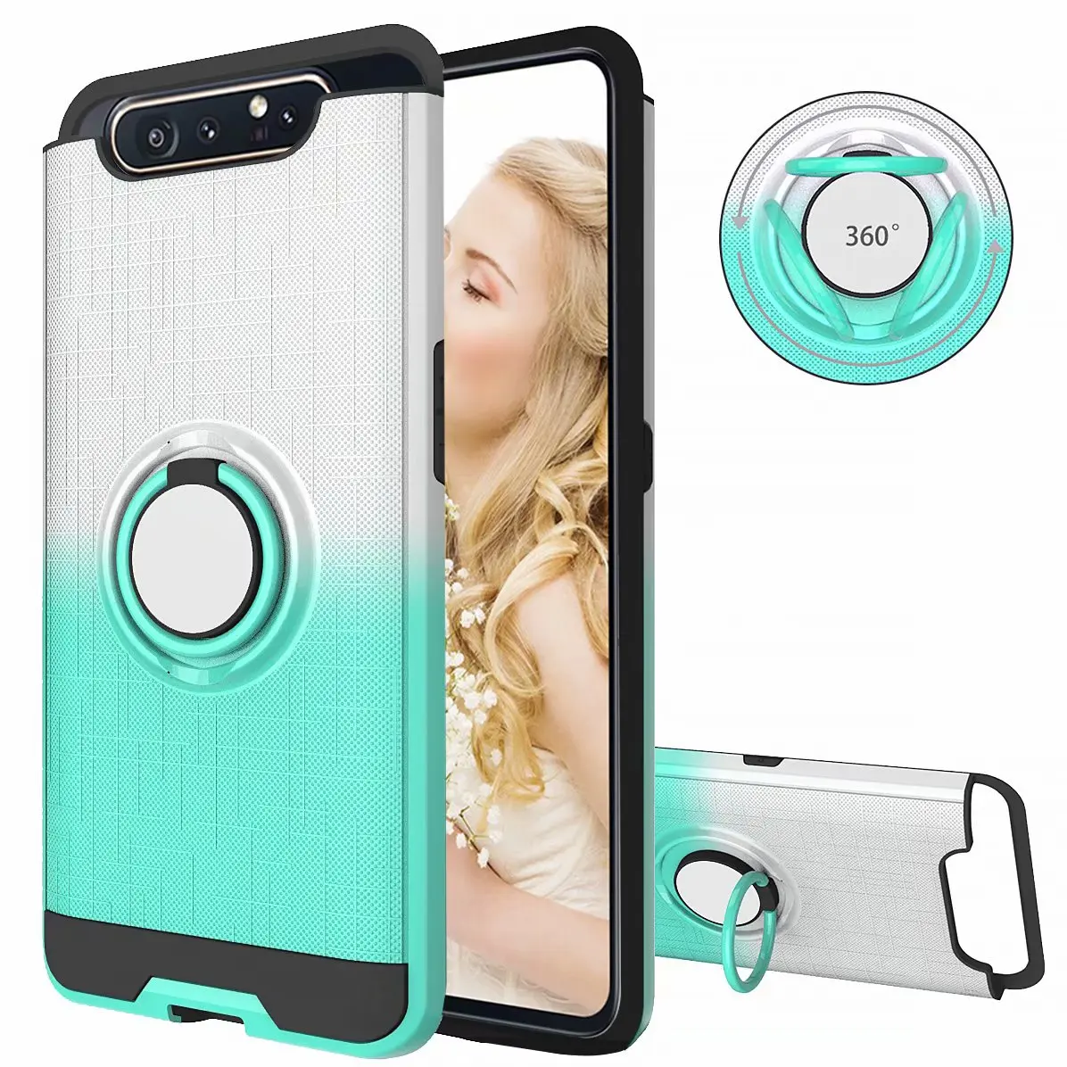 360 ° вращающийся кольцевой чехол для samsung Galaxy A20 A30 A40 A50 A505 A30S A50S A70 A80 A90 A10s противоударный 2 в 1 чехол для телефона