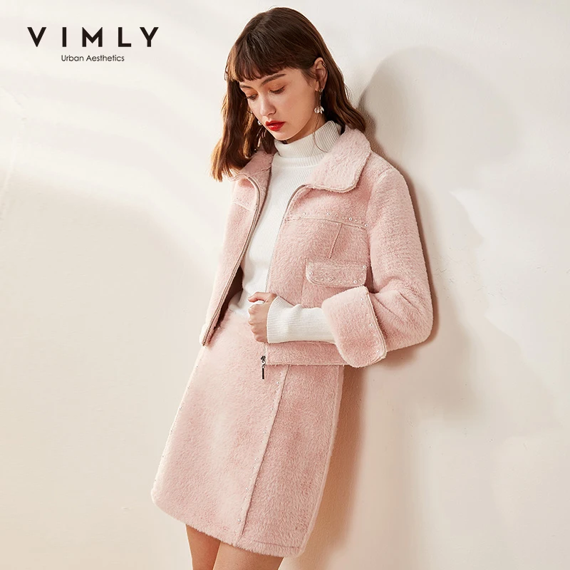 Vimly Женский комплект из двух предметов Элегантная короткая куртка на молнии с