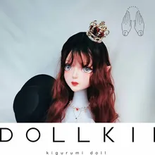 DOLLKII-F) высокое качество ручной работы Женская девушка смолы половина головы косплей японский ролевые игры BJD маска кигуруми кукла Трансвестит маска