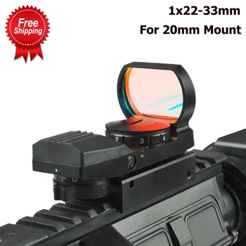 

1x22-33mm Multi 4 Reticle Electro Red Dot Sight Riflescope with Mount for 20mm Rail
