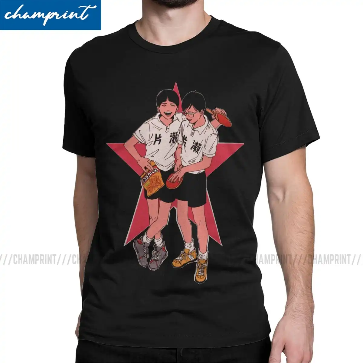笑顔 ペコ Tシャツメンズコットンおかしい Tシャツピンポンアニメーション卓球スポーツアニメ Tシャツ服夏 T Shirts Aliexpress