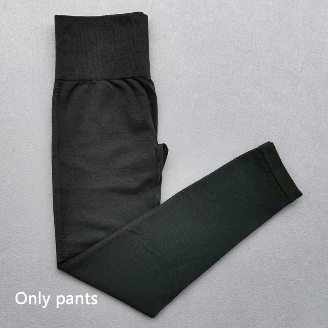 Black pants Бесшовный костюм для йоги, спортивные майки, одежда для женщин, бюстгальтер, рубашки, леггинсы, одежда для спортзала, спортивный костюм для фитнеса, комплект Femme stich zaful - Цвет: Black pants