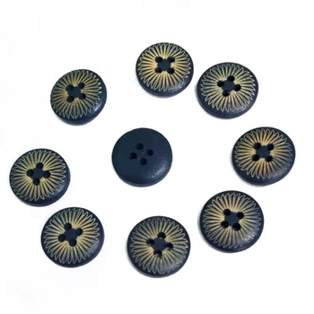 

100pcs/Lot 15mm Vintage Dark Blue Round Wooden 4 Holes Button Sewing Scrapbooking Garment Handmade DIY Craft Decoration