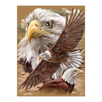 

Bald Eagle Diamond Painting Oil Animal Bird Round Full Drill Nouveaute DIY Mosaic Embroidery 5D Cross Stitch Home Decor Gifts