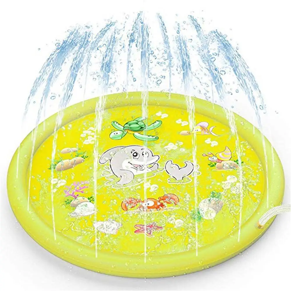 Sprinkler Splash Pad, 68inch Water Splash Play Mat Toddler Water Toys Outdoor Fountain Play Mat for Boy Girl Kids Outdoor Party 11