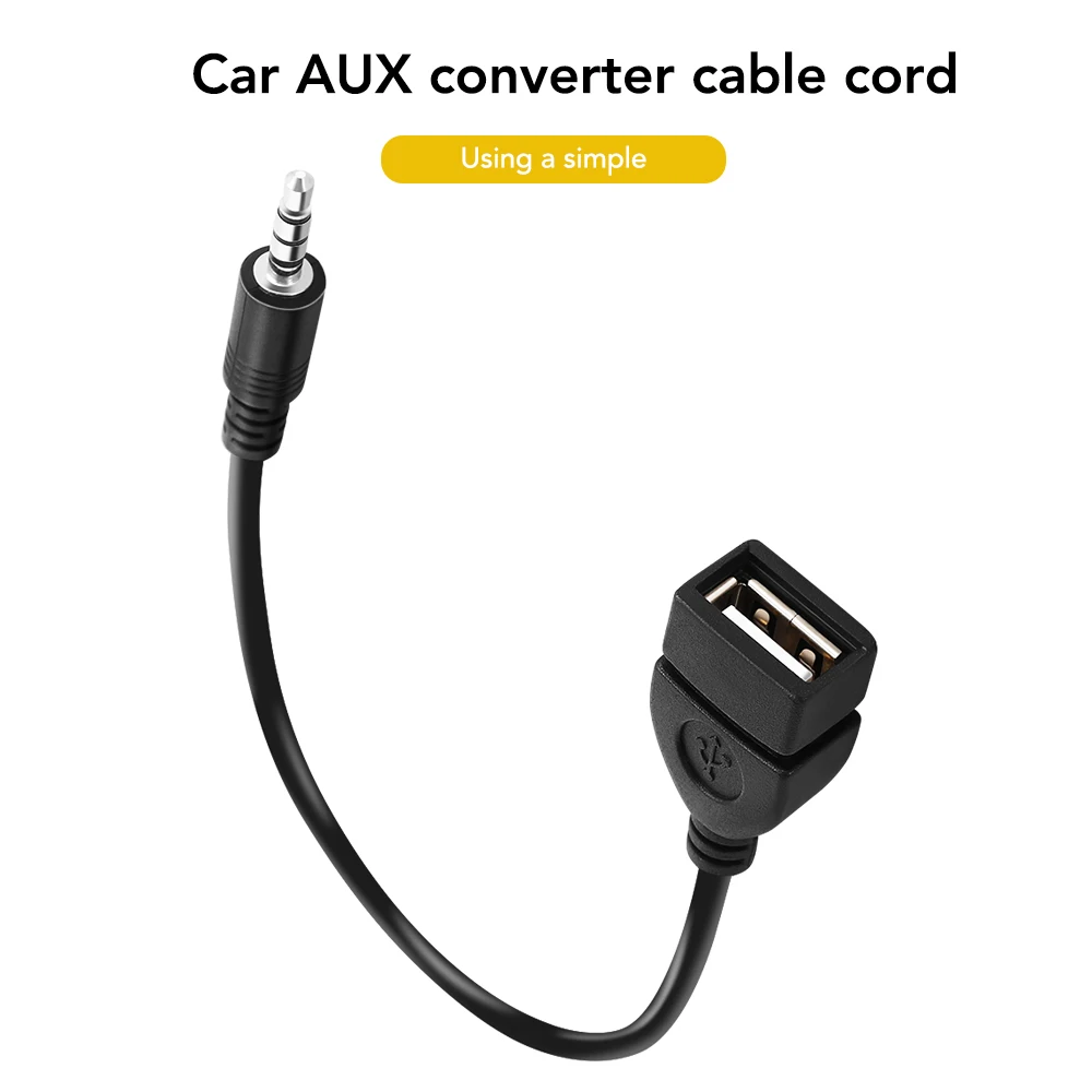 Кабель-конвертер 3 5 мм со штекером AUX на гнездо USB для volkswagen golf 4 ford focus toyota auris seat exeo